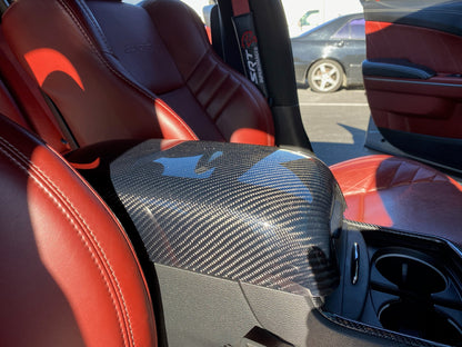 Carbon Fiber Center Console Cover - 2021-2023 Dodge Charger Wide Body - 2011-2021 Dodge Charger Slim Body - 2015-2022 Chrysler 300